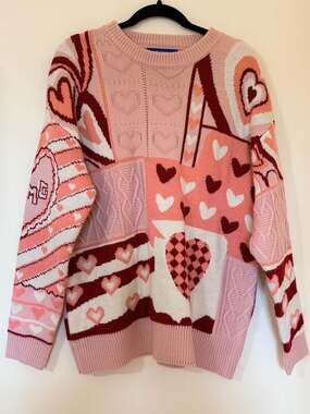 Aelfric Eden Color Block Heart Patchwork Knit Sweater